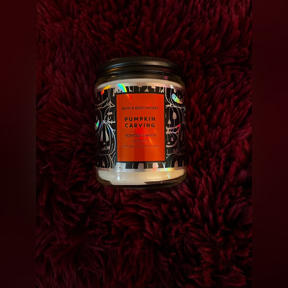 Bath and body works single wick Pumpkin 🎃 carving